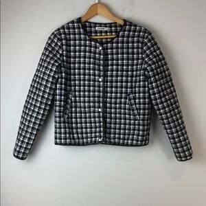 Farrow Quilted Black and White Checkered Jacket Size Medium